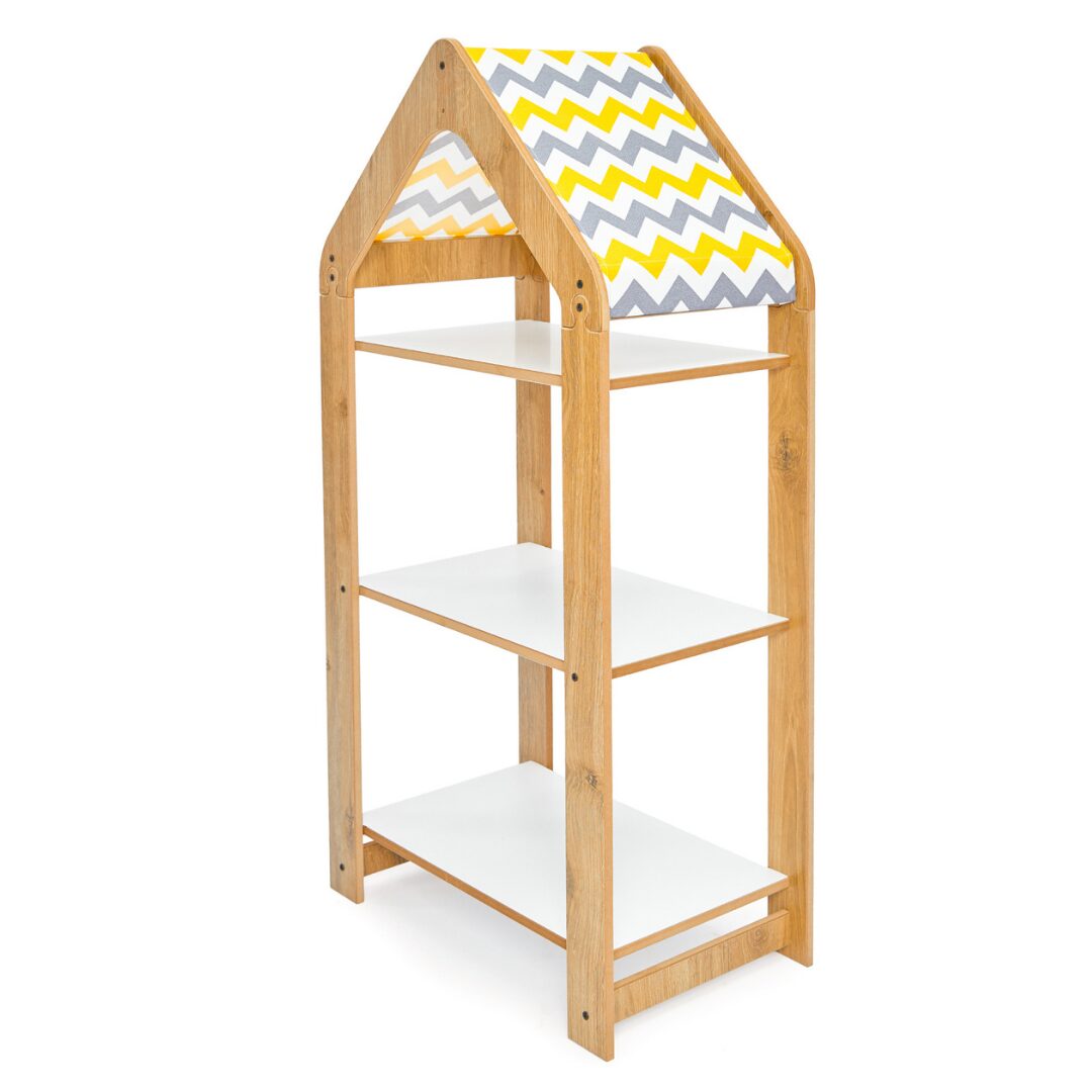 Bibliothèque Maison 3 Niveaux en Bois Naturel Montessori